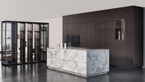 „Moderne eggersmann Küche mit Naturstein und minimalistischer Architektur“